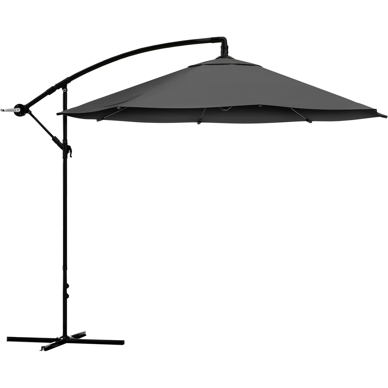 Pure Garden 10Ft Offset Patio Umbrella Gray Aluminum For Outdoor Shade Pool